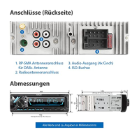 XOMAX XM-RD283 Autorádio s vestavěným tunerem DAB+, FM RDS, sadou Bluetooth handsfree, 2 x USB, SD, MP3, AUX-IN, 1 DIN